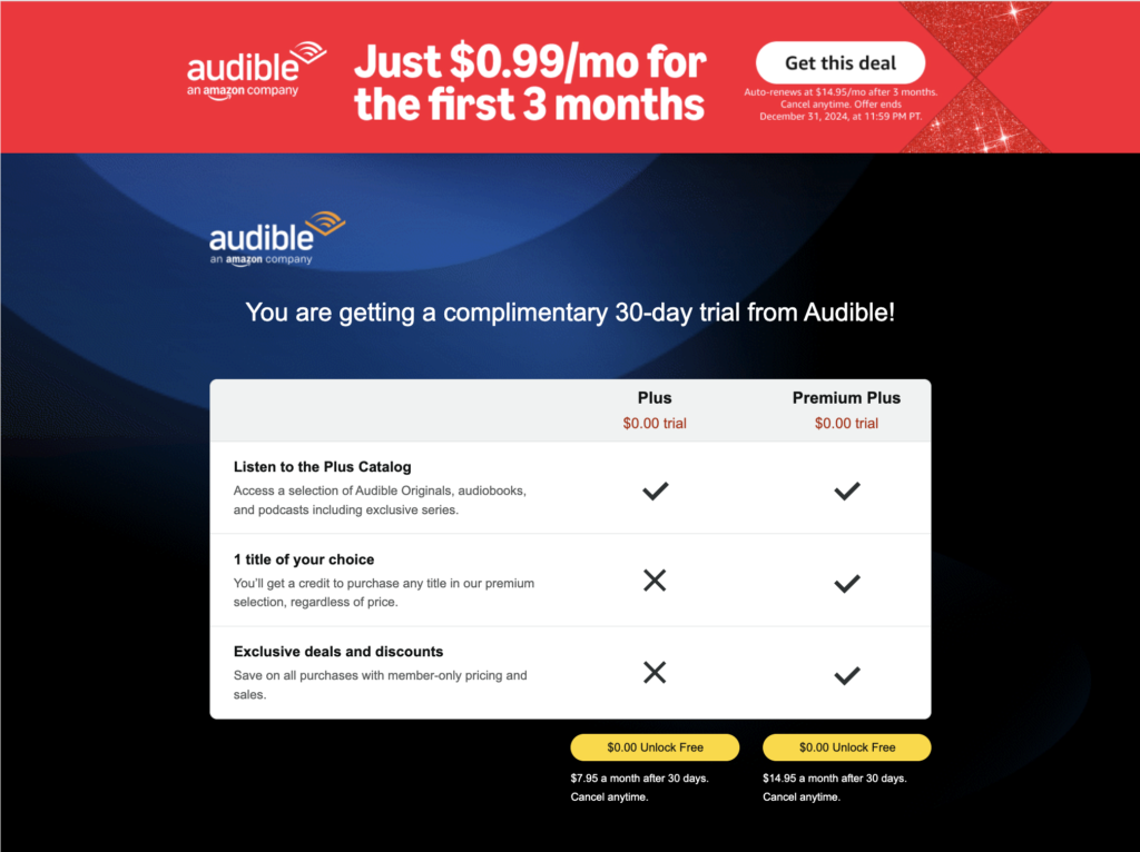 audible free trial